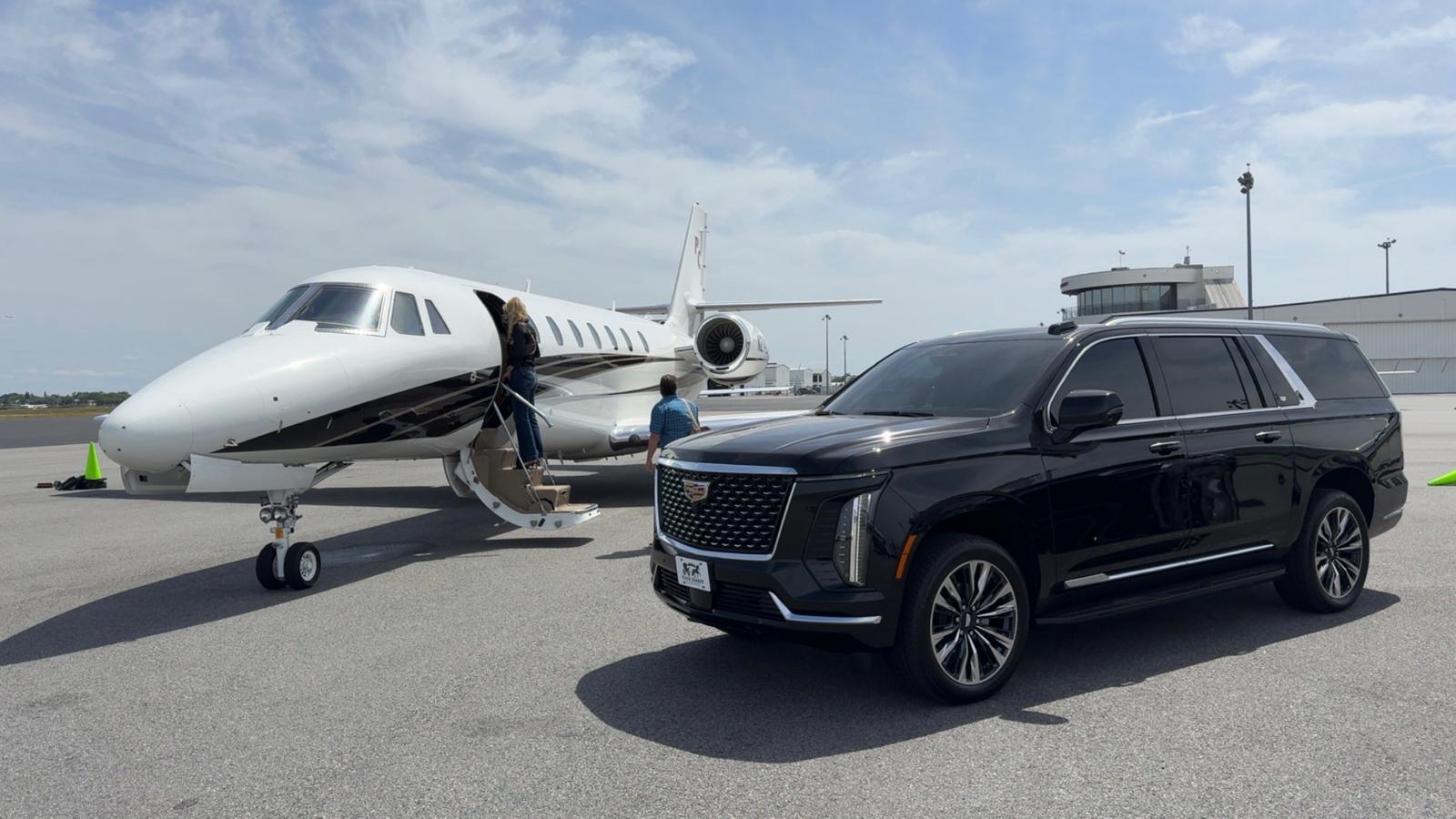 Black Cadillac Escalade for Melbourne Space Coast airport transfers