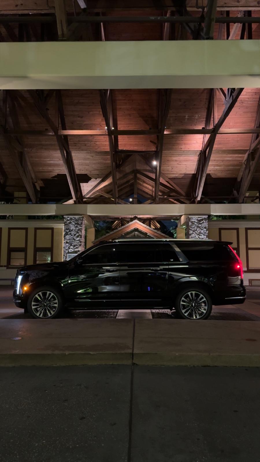 Black Cadillac Escalade for chauffeur service in Melbourne and the Space Coast, Florida